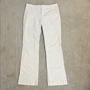 (Size 2) Calvin Klein Light Beige Striped Straight-Leg Pants